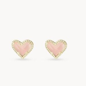 Kendra Scott Rose Quartz Heart Studs